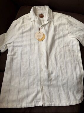 Casual Short-Sleeve Button-Down Shirt in White by Common Projects